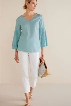 New Soft Surroundings Heloise Eyelet Sleeve Tunic