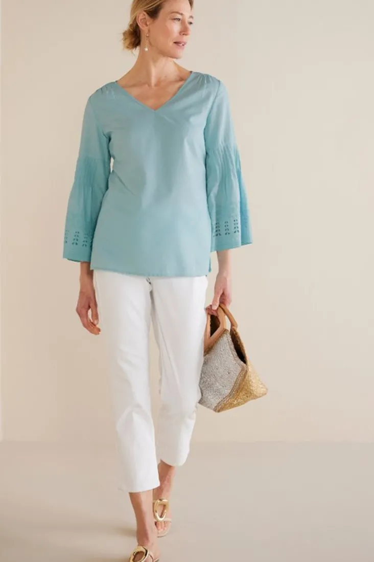 New Soft Surroundings Heloise Eyelet Sleeve Tunic