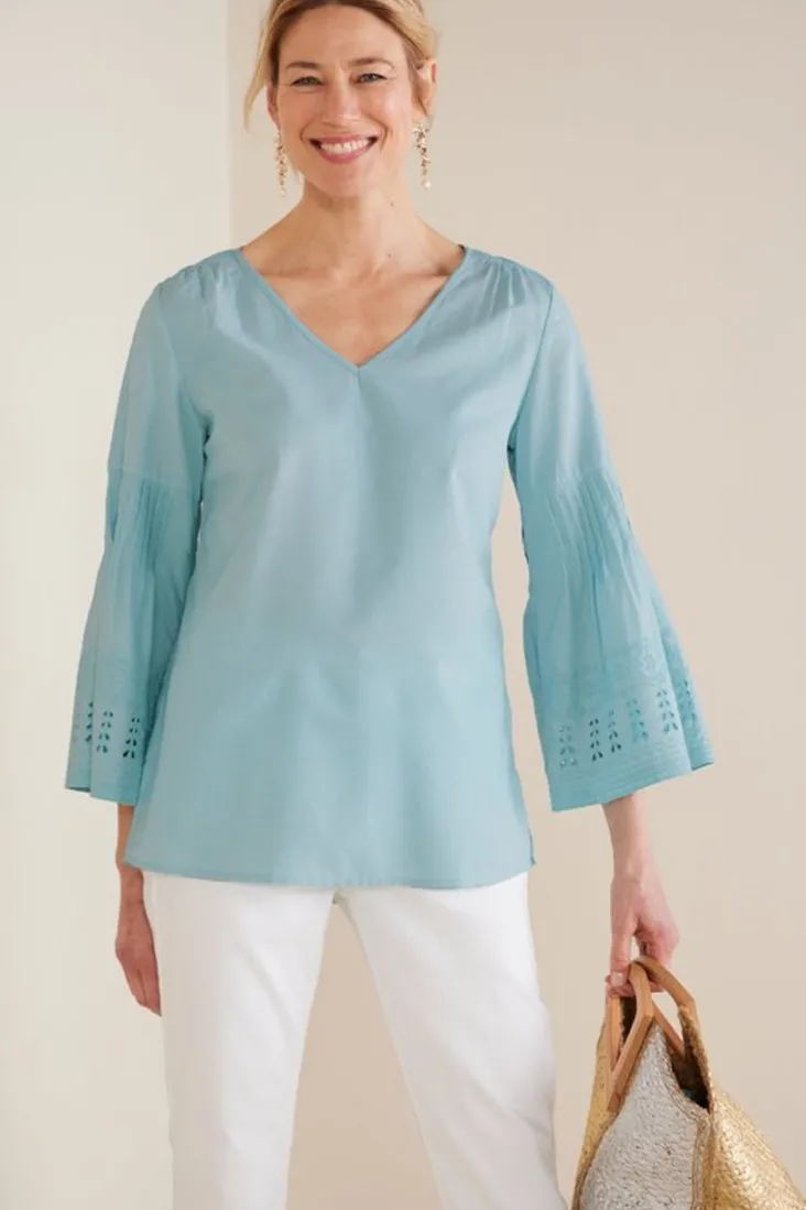 New Soft Surroundings Heloise Eyelet Sleeve Tunic