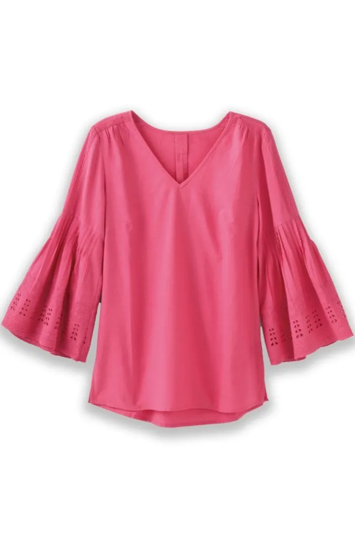 New Soft Surroundings Heloise Eyelet Sleeve Tunic