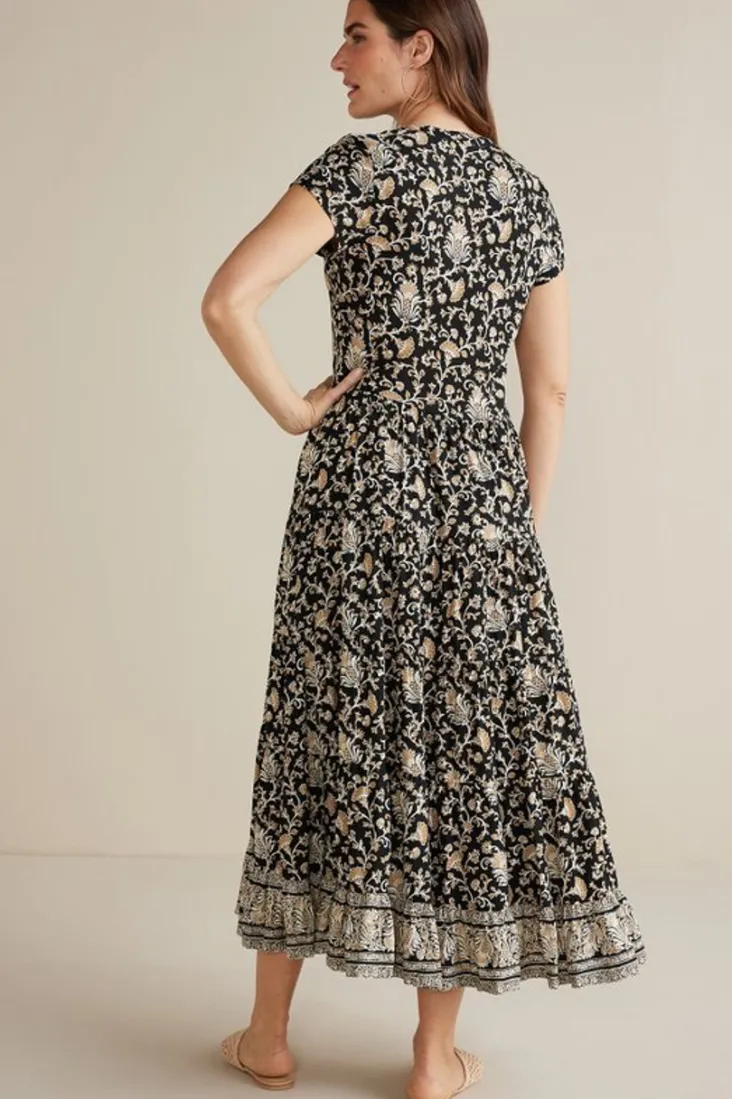 Soft Surroundings Hollis Midi Dress LisbonFloralNeutral