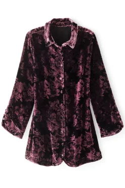 Outlet Soft Surroundings Icon Silk Velvet Poets Tunic Shirt