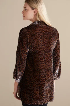 Outlet Soft Surroundings Icon Silk Velvet Poets Tunic Shirt