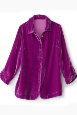 Outlet Soft Surroundings Icon Silk Velvet Poets Tunic Shirt
