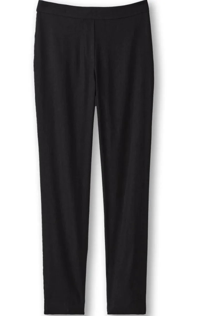Soft Surroundings Isla Stretch Linen Slim Leg Pants Black
