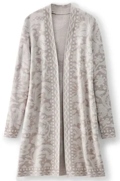 Discount Soft Surroundings Ivy Shimmer Long Cardigan NeutralFloral