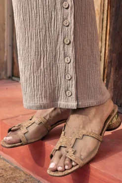 Soft Surroundings J. Renee Amorra Mesh Slide Cork/Gold