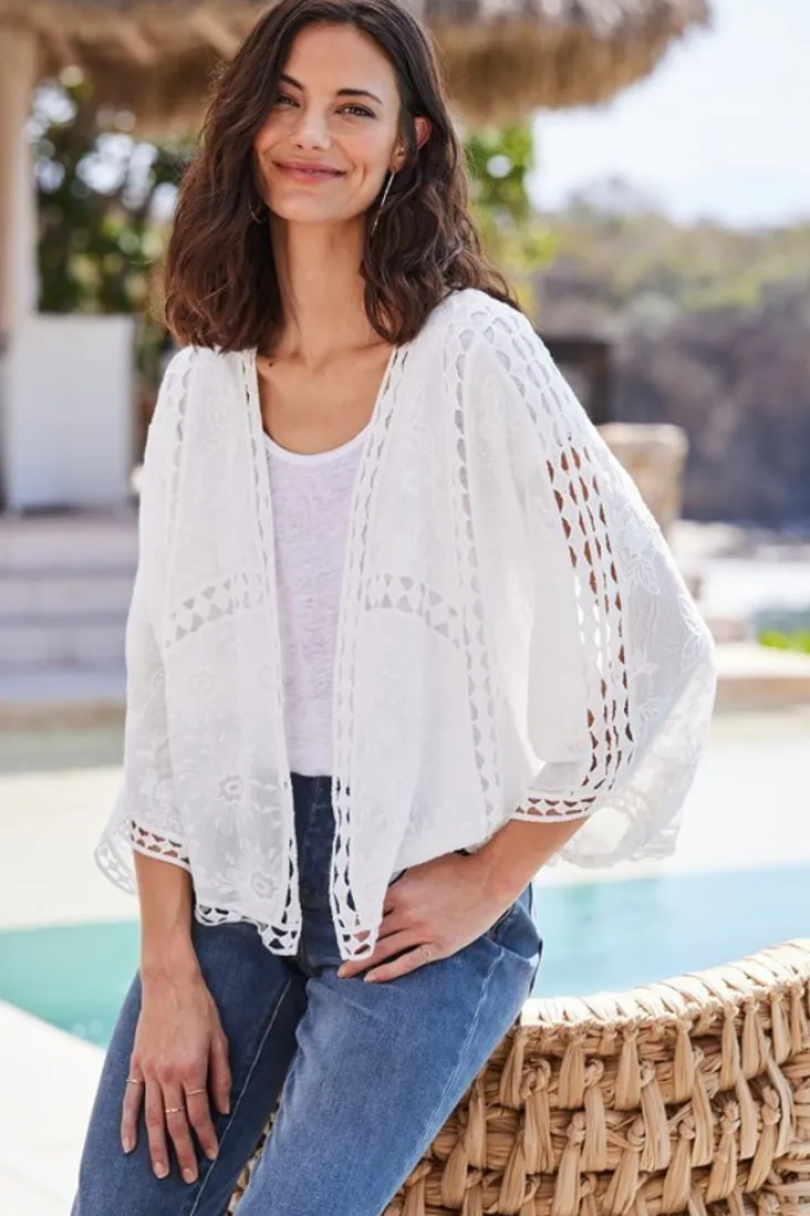 Discount Soft Surroundings Jasmine Lace Wrap Alabaster