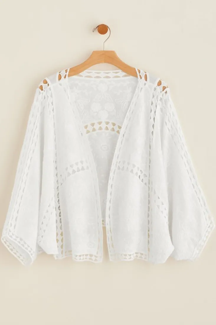 Discount Soft Surroundings Jasmine Lace Wrap Alabaster