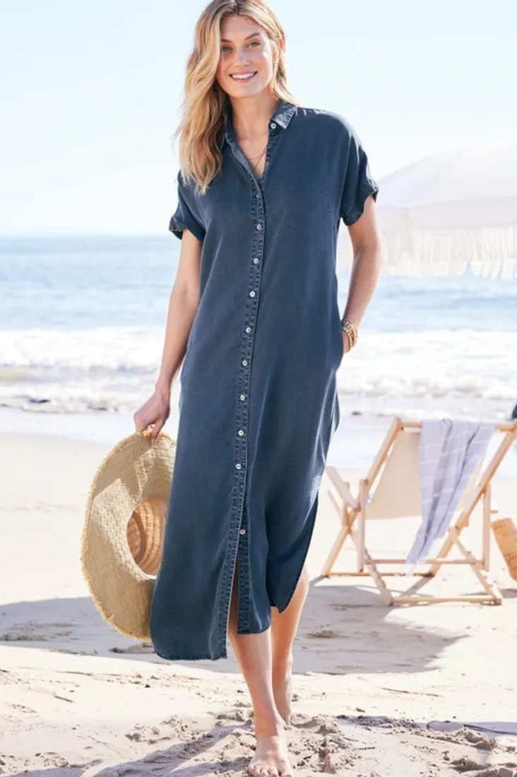 Soft Surroundings Je Veux Midi Shirtdress