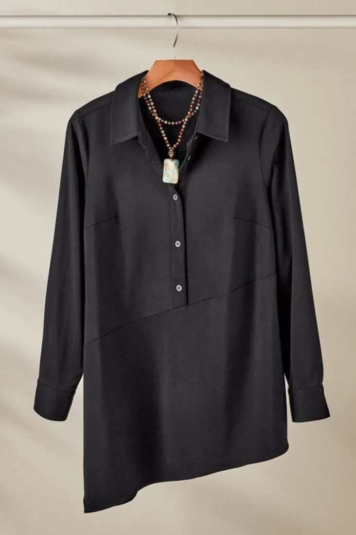 Sale Soft Surroundings Jeanne Asymmetrical Tunic Black
