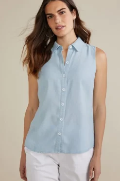 Sale Soft Surroundings Jennifer Tencel™ Tank LightChambray