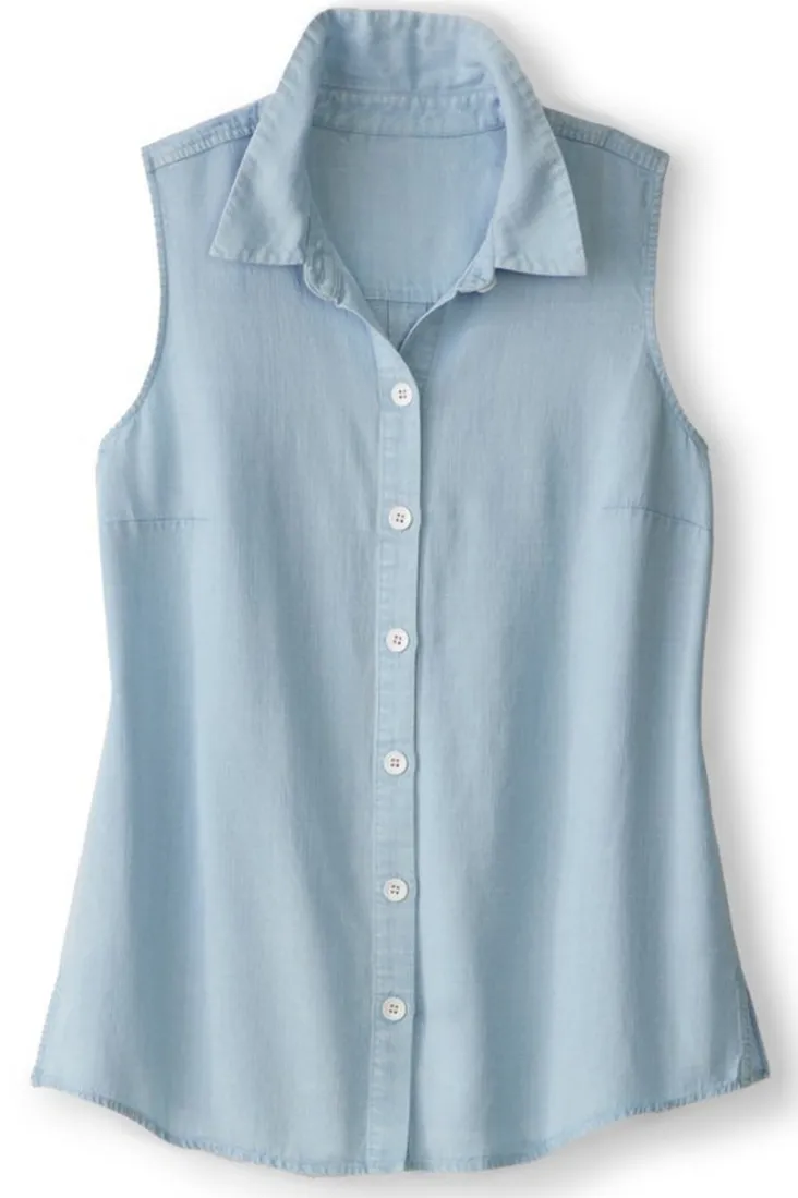 Sale Soft Surroundings Jennifer Tencel™ Tank LightChambray