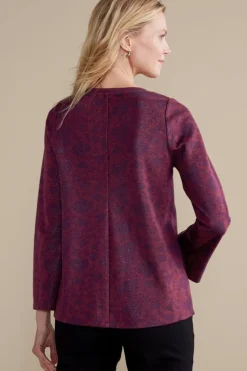 Soft Surroundings Jeri Jacquard Top MultiFloral