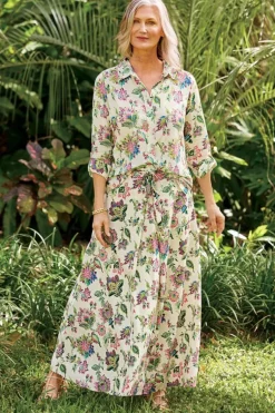 Clearance Soft Surroundings Jordan Linen Blend Skirt IpanemaFlowers