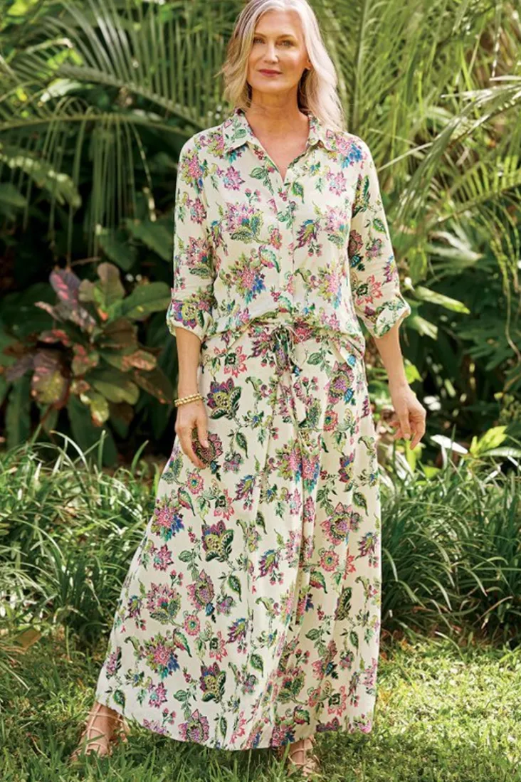 Clearance Soft Surroundings Jordan Linen Blend Skirt IpanemaFlowers