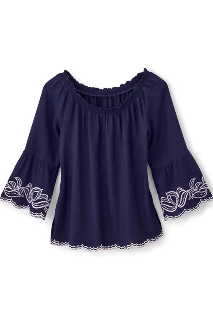Best Soft Surroundings Josey Top Navy