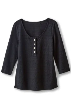 Outlet Soft Surroundings Jude Textured Top Black