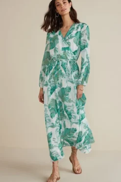 Best Soft Surroundings Kaia Maxi Dress GreenTropicalPalm