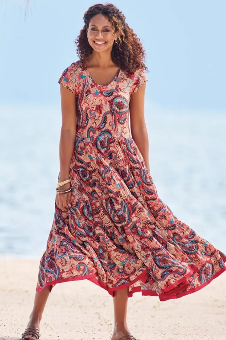 Clearance Soft Surroundings Kara Dress FieryTealJacobean