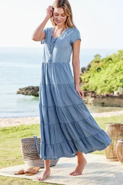 Clearance Soft Surroundings Kara Tencel™ Dress MediumIndigo