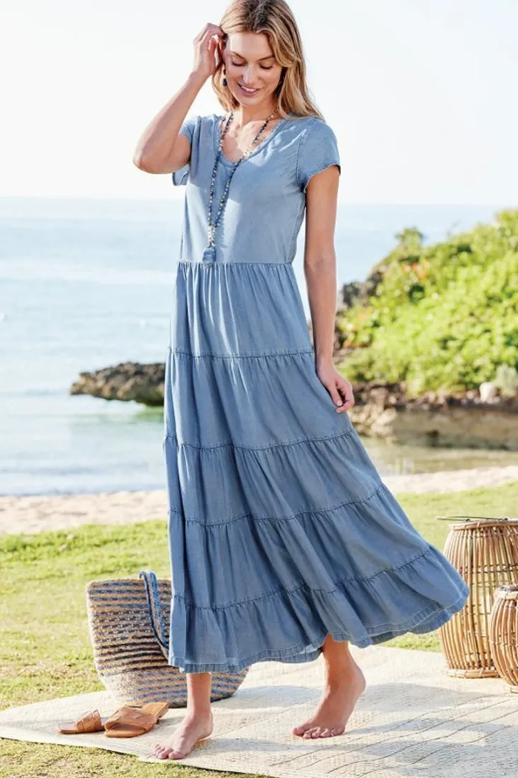 Clearance Soft Surroundings Kara Tencel™ Dress MediumIndigo