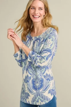 Discount Soft Surroundings Kasey Tunic Sweater GlobalScarfBlueSimplif