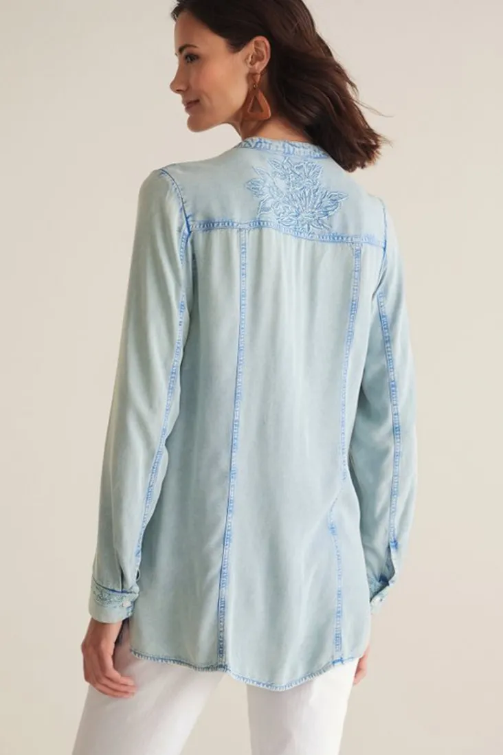 Online Soft Surroundings Las Olas Shirt LightBlue