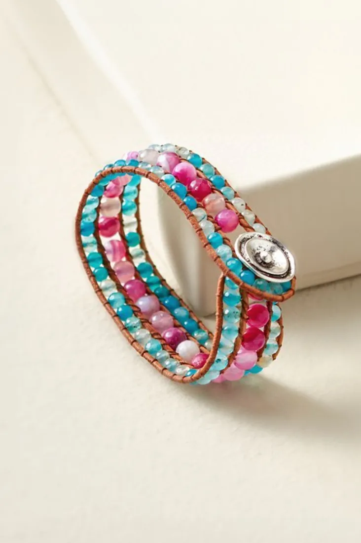 Discount Soft Surroundings Leela Beaded Bracelet Pink/Blue