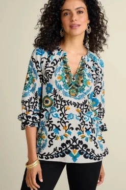 Clearance Soft Surroundings Leona Long Sleeve Top TibetanScarf