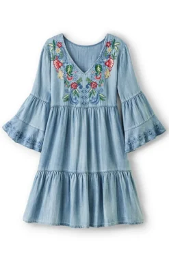 Sale Soft Surroundings Lina Short Dress LightChambray