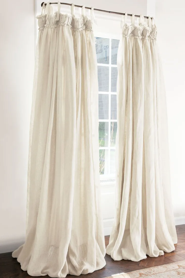 New Soft Surroundings Linen Balloon Drapery Panel