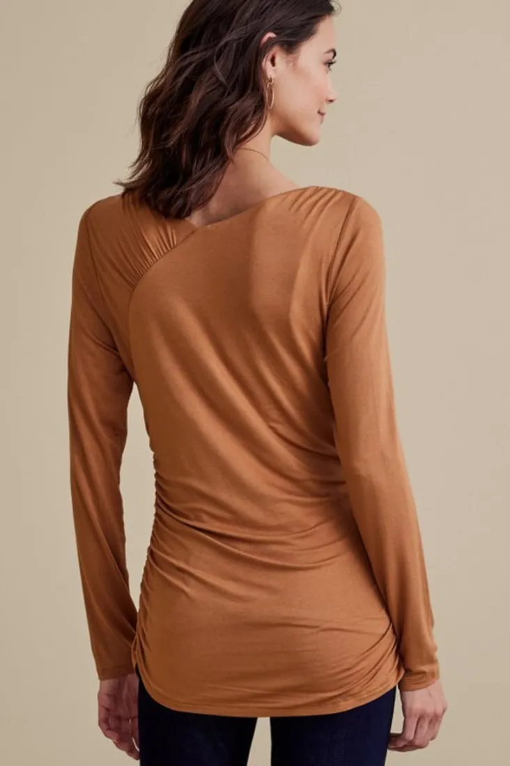 Outlet Soft Surroundings Linette Top Hazelnut