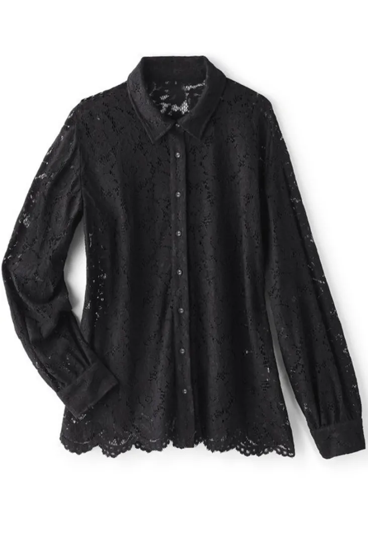 New Soft Surroundings Lisa Lace Button Front