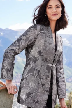Soft Surroundings Lismore Jacquard Jacket GrayTapestry