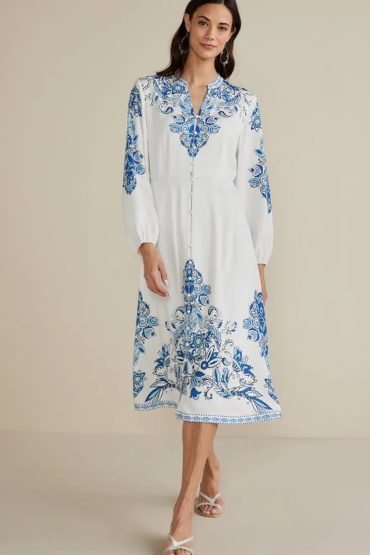 Online Soft Surroundings Louise Midi Dress PerissaScarf