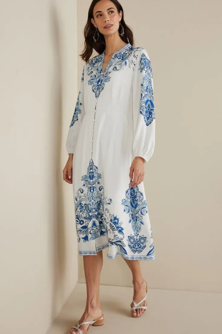 Online Soft Surroundings Louise Midi Dress PerissaScarf