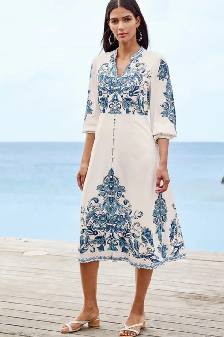 Online Soft Surroundings Louise Midi Dress PerissaScarf