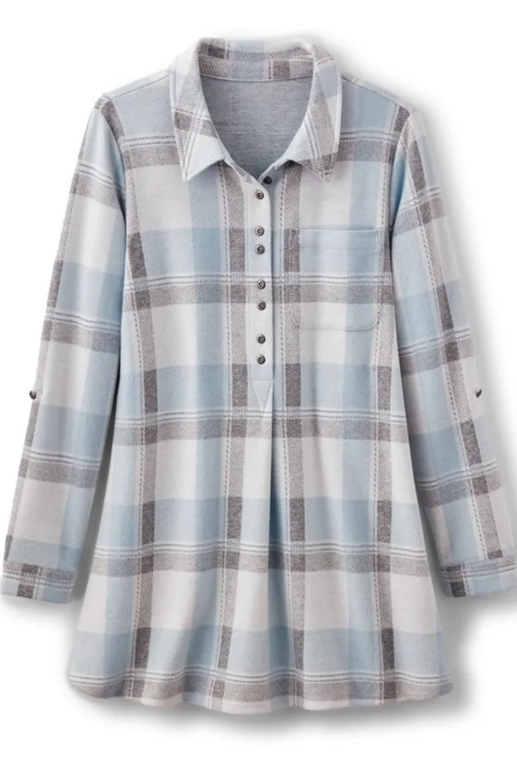 Sale Soft Surroundings Mad About Plaid Top