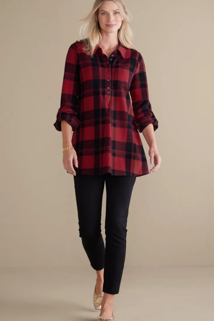 Sale Soft Surroundings Mad About Plaid Top