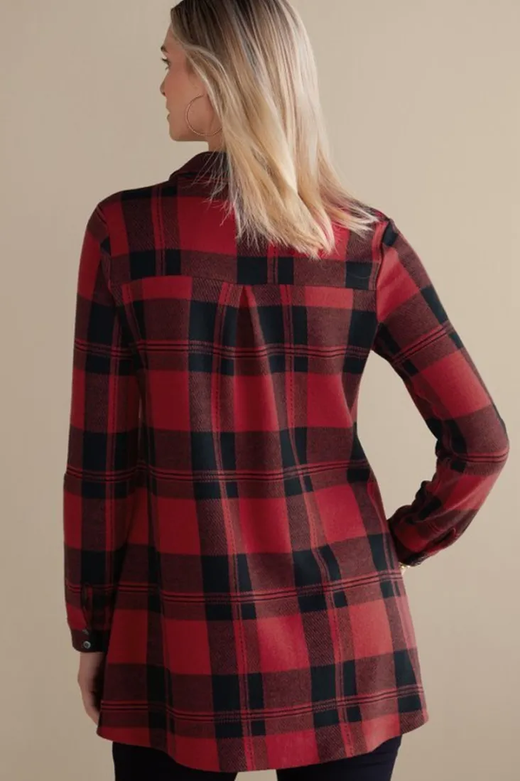 Sale Soft Surroundings Mad About Plaid Top