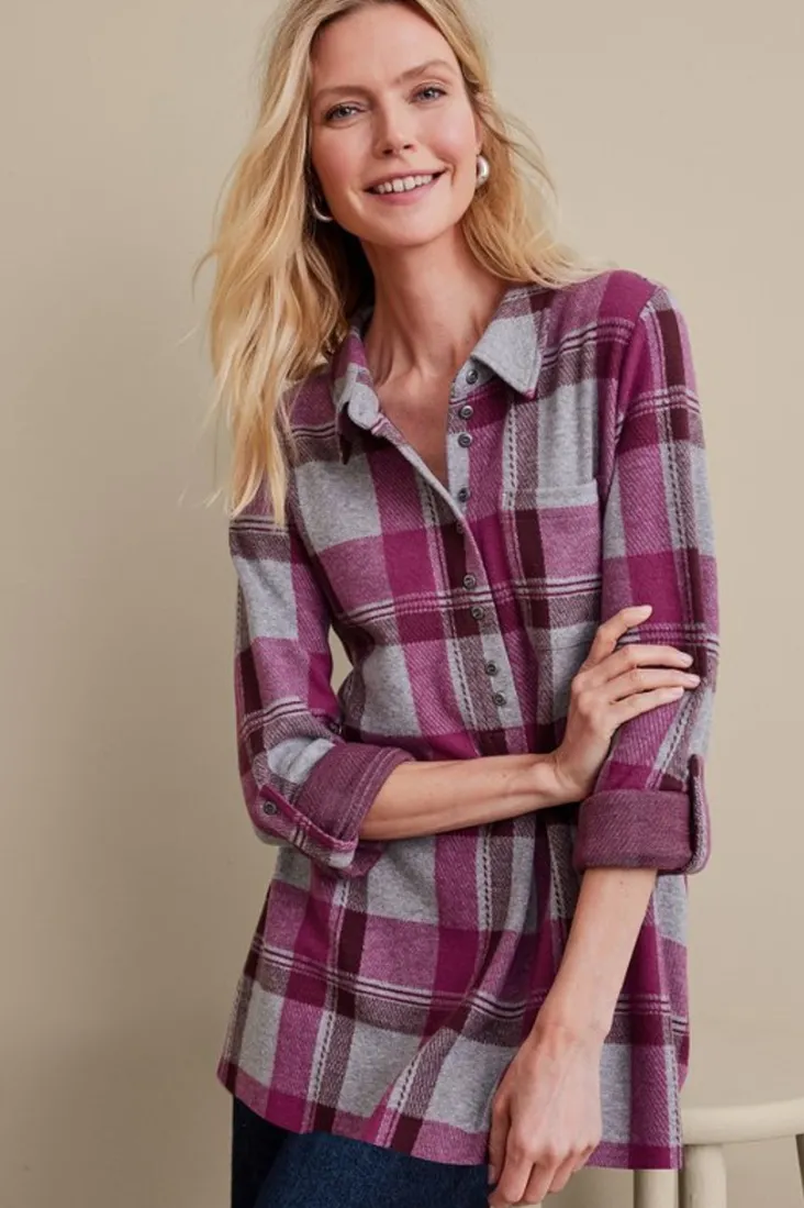 Sale Soft Surroundings Mad About Plaid Top