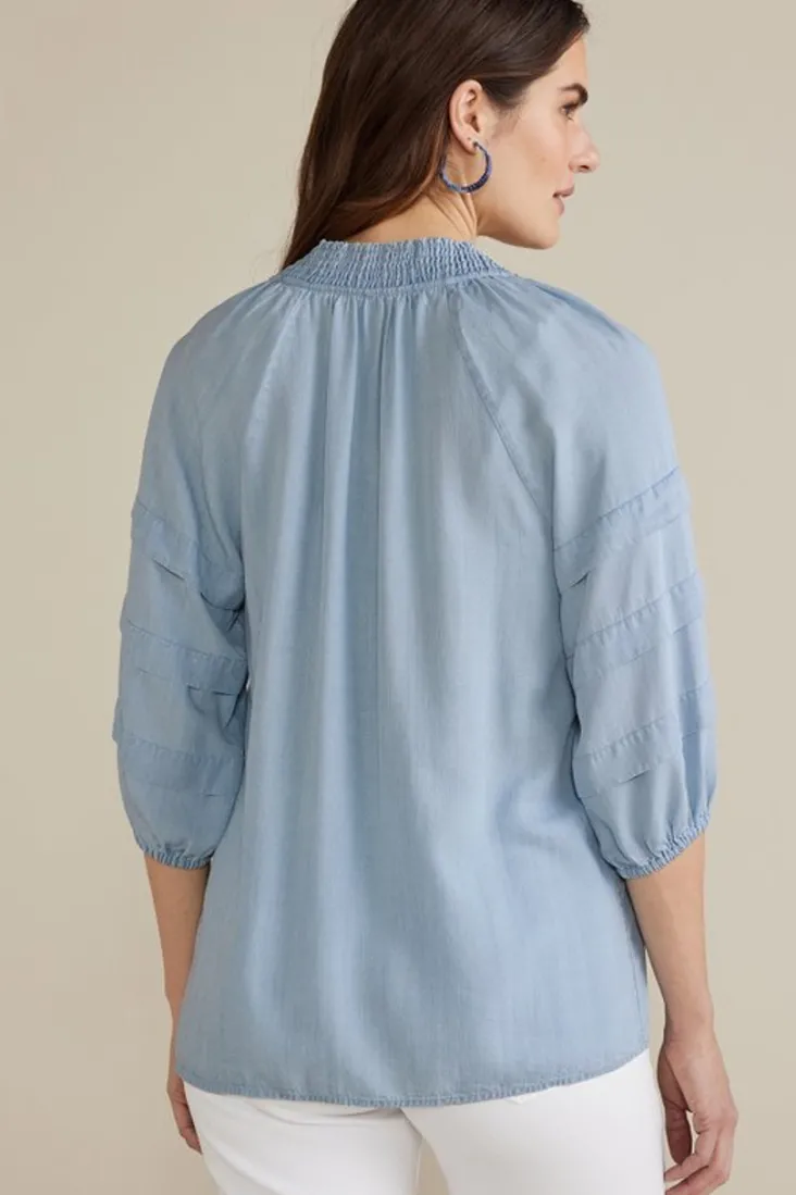 Hot Soft Surroundings Marisol Tencel™ Top LightChambray