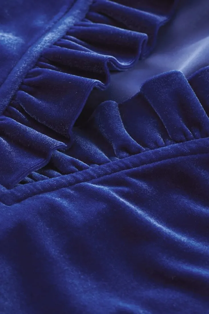 New Soft Surroundings Marlee Ruffle Velvet Top