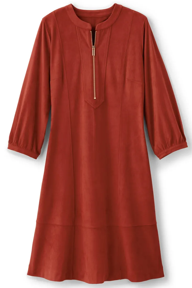 Discount Soft Surroundings Martine Faux Suede Dress BossaNova
