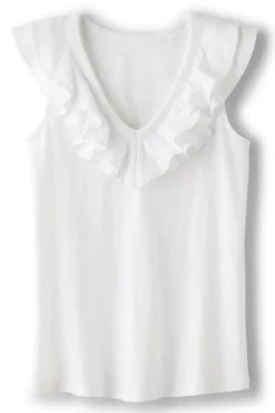 Hot Soft Surroundings Marybeth Ruffle Tank AmericanBeauty