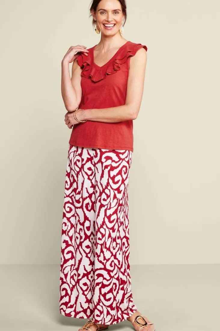 Hot Soft Surroundings Marybeth Ruffle Tank AmericanBeauty