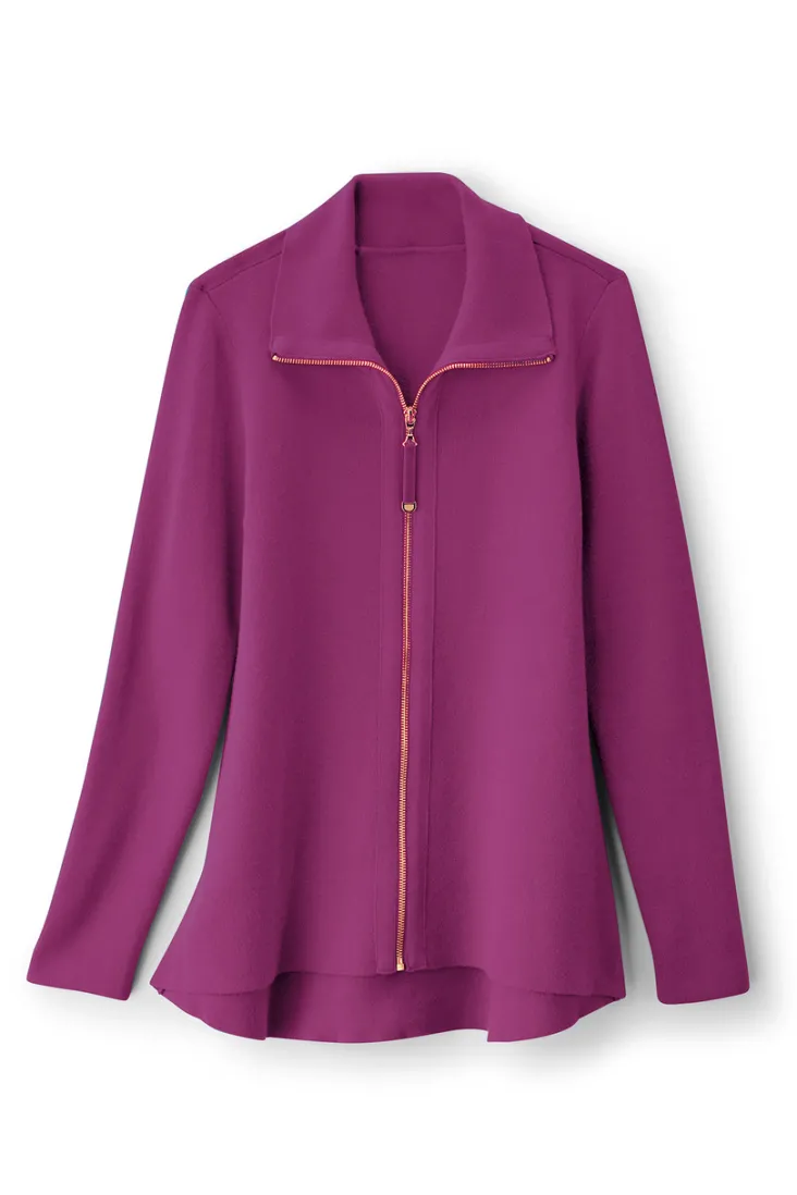 New Soft Surroundings Meria Zip Cardi