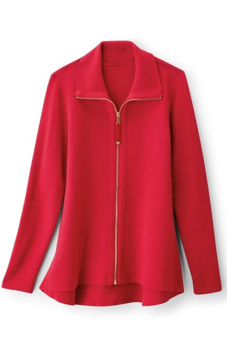 New Soft Surroundings Meria Zip Cardi