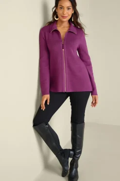 New Soft Surroundings Meria Zip Cardi